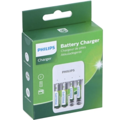 Philips 4 Slotlu USB Kablolu Şarj Cihazı 2'şer Adet Aa ve Aaa Pil