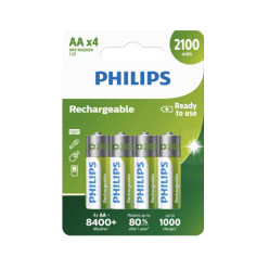 Philips Şarj Edilebilir AA 2100 mAh 4'lü blister (iç kutu yok)